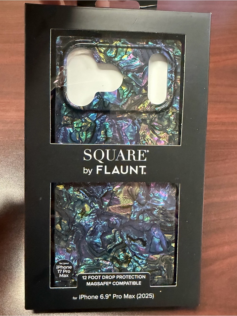 SQUARE by FLAUNT Iridescent Shell iPhone 15 Pro Max Case - Purple/Blue